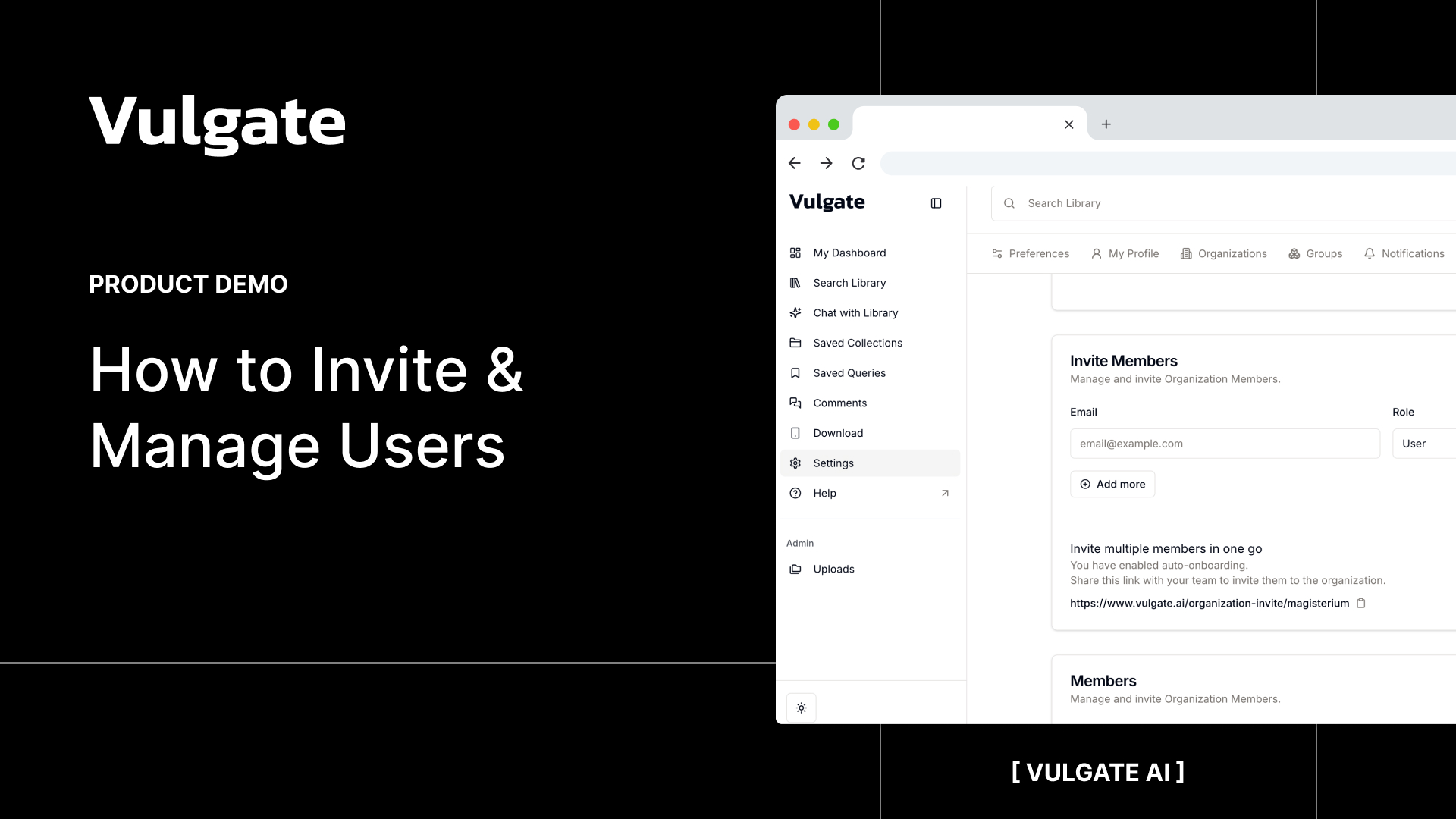 How to Invite & Manage Users: Vulgate AI Tutorial